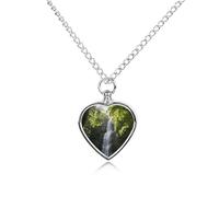 RLDOBOFE Forest Waterfall Scene Cremation Jewelry for Ashes Heart Urn Necklaces Personalized Memorial Necklace Dog Cat Keepsake Pendant Custom Small Locket Ash Holder for Women Men