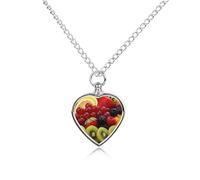 RLDOBOFE Fresh Fruit Cremation Jewelry for Ashes Heart Urn Necklaces Personalized Memorial Necklace Dog Cat Keepsake Pendant Custom Small Locket Ash Holder for Women Men