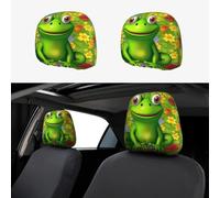 RLDOBOFE frog Car Headrest Cover 2 PCS, Funny Auto Front Seat Head Rest Protector, Universal Car Headrest Protector Elastic, Personalized Seat Cover Headrest Trim for Most Cars