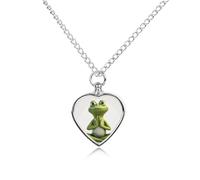 RLDOBOFE Frog Doing Yoga Cremation Jewelry for Ashes Heart Urn Necklaces Personalized Memorial Necklace Dog Cat Keepsake Pendant Custom Small Locket Ash Holder for Women Men