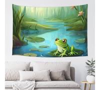 RLDOBOFE Frog in a pond Tapestry for Bedroom Aesthetic Wall Hanging Dorm Party Backdrop Poster Home Decor Tapestries 40 x 60 in