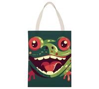 RLDOBOFE Frog with Mouth Open Tote Bags for Holiday Gifts, Personalized Canvas Shoulder Bag with Handle for Activity, Reusable Cloth Bags for Advertising, Large Shopping Bag for Unisex