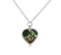 RLDOBOFE Frogs And Dragonflies Cremation Jewelry for Ashes Heart Urn Necklaces Personalized Memorial Necklace Dog Cat Keepsake Pendant Custom Small Locket Ash Holder for Women Men