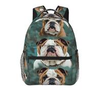 RLDOBOFE Funny English Bulldog Cute Backpack Waterproof Lightweight Casual Backpack One Size Daypack Travel Laptop Bag For Men Women
