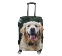 RLDOBOFE Funny Golden Retriever Baggage Cover for Travel, Washable Suitcase Covers for Home, Dustproof Luggage Protector Skins with Zippers, Protector Anti Scratch, Luggage Covers, white, M, Luggage