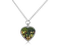 RLDOBOFE Funny Green Frogs Pet Cremation Necklaces for Ashes Personalized Pet Ashes Jewelry Heart Shaped Urn Pendant Custom Memorial Funeral Keepsake for Loss Dogs Cats