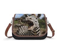 RLDOBOFE Funny Zebra Crossbody Bags for Women Vegan Leather Handbags with Adjustable Strap Trendy Medium Shoulder Bag Lightweight Travel Saddle Bag Little Purse Wallet
