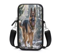 RLDOBOFE German Shepherd Dog Small Crossbody Bag, Lightweight Cell Phone Purse with Strap, Travel Pouch Shoulder Bag for Women
