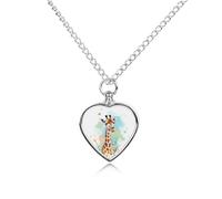 RLDOBOFE Giraffe Art Illustration Cremation Jewelry for Ashes Heart Urn Necklaces Personalized Memorial Necklace Dog Cat Keepsake Pendant Custom Small Locket Ash Holder for Women Men