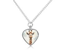 RLDOBOFE Giraffe Cremation Jewelry for Ashes Heart Urn Necklaces Personalized Memorial Necklace Dog Cat Keepsake Pendant Custom Small Locket Ash Holder for Women Men