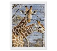 RLDOBOFE Giraffe Diamond Painting Kit for Adults Round 5d Diamond Art Kits for Beginners DIY Full Drill Diamonds Dots Painting Gem Arts Crafts Home Wall Decor Gift 12"x16"