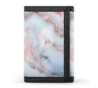 RLDOBOFE Glitter And Gold Trifold Wallet Minimalist Mens Wallet with Key Hook 8 Card Slots Modern Stylish Polyester Security Wallets Fashion Slim Credit Card Holder Id Window