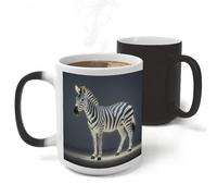 RLDOBOFE Glowing Zebra Ceramic Color Changing Mug Heat Transforming Activated Mug 11 Oz Heat Changing Sensitive Tea Cup Magic Novelty Coffee Cup Drinkware Home Kitchen Gift