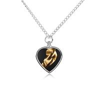 RLDOBOFE Gold Black Wallpapers Cremation Jewelry for Ashes Heart Urn Necklaces Personalized Memorial Necklace Dog Cat Keepsake Pendant Custom Small Locket Ash Holder for Women Men
