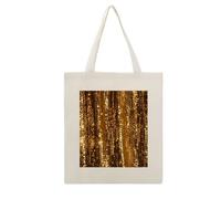 RLDOBOFE Gold Sequin Sparkle Print Canvas Tote Bag Reusable Grocery Bag Lightweight Shopping Cloth Bags with Long Handles Aesthetic Cute Shoulder Bags for Women Lady Casual Vacation