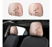 RLDOBOFE Gold Wallpaper Car Headrest Cover 2 PCS, Funny Auto Front Seat Head Rest Protector, Universal Car Headrest Protector Elastic, Personalized Seat Cover Headrest Trim for Most Cars