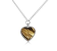 RLDOBOFE Golden Feathers Cremation Jewelry for Ashes Heart Urn Necklaces Personalized Memorial Necklace Dog Cat Keepsake Pendant Custom Small Locket Ash Holder for Women Men