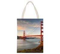 RLDOBOFE Golden Gate Bridge Tote Bags for Holiday Gifts, Personalized Canvas Shoulder Bag with Handle for Activity, Reusable Cloth Bags for Advertising, Large Shopping Bag for Unisex