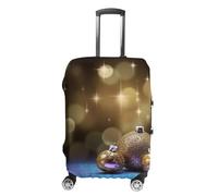 RLDOBOFE Golden Glitter Christmas Travel Luggage Cover Anti Scratch Suitcase Protector Washable Elastic Baggage Cover, white, L, Stylish