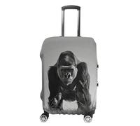 RLDOBOFE Gorilla in The Grass Travel Luggage Cover Anti Scratch Suitcase Protector Washable Elastic Baggage Cover, white, M, Stylish