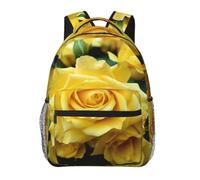 RLDOBOFE Graceful Yellow Rose Flower Cute Backpack Waterproof Lightweight Casual Backpack One Size Daypack Travel Laptop Bag For Men Women