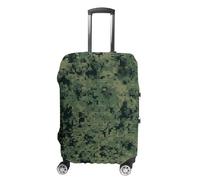 RLDOBOFE Green Army Digital Camouflage Baggage Cover for Travel, Washable Suitcase Covers for Home, Dustproof Luggage Protector Skins with Zippers, Protector Anti Scratch, Luggage Covers, white, L