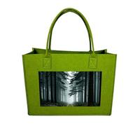 RLDOBOFE Green Mist Forest Felt Tote Bag Reusable Foldable Grocery Bag Versatile Large Capacity Commuter Handbag, Light Green, One Size