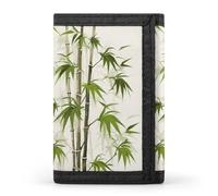 RLDOBOFE Green Nature Plant Trifold Wallet Minimalist Mens Wallet with Key Hook 8 Card Slots Modern Stylish Polyester Security Wallets Fashion Slim Credit Card Holder Id Window