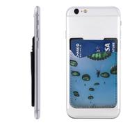 RLDOBOFE Green Parachute Phone Wallet, Stick On Card Holder for Back of Phone Case - Leather Cell Phone Card Wallet Sleeve Adhesive Phone Pocket - Compatible with Most Cell Phones