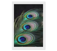 RLDOBOFE Green Peacock Feather Diamond Painting Kit for Adults Round 5d Diamond Art Kits for Beginners DIY Full Drill Diamonds Dots Painting Gem Arts Crafts Home Wall Decor Gift 8"x12"