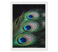 RLDOBOFE Green Peacock Feather Diamond Painting Kit for Adults Square 5D Diamond Art Kits for Beginners DIY Full Drill Diamonds Dots Painting Gem Arts Crafts Home Wall Decor Gift 12"x16"