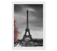 RLDOBOFE Grey Paris Eiffel Tower Diamond Painting Kit for Adults Round 5d Diamond Art Kits for Beginners DIY Full Drill Diamonds Dots Painting Gem Arts Crafts Home Wall Decor Gift 8"x12"