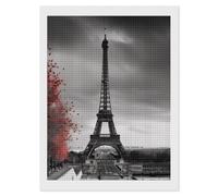 RLDOBOFE Grey Paris Eiffel Tower Diamond Painting Kit for Adults Square 5D Diamond Art Kits for Beginners DIY Full Drill Diamonds Dots Painting Gem Arts Crafts Home Wall Decor Gift 12"x16"