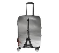 RLDOBOFE Grey Paris Eiffel Tower Travel Luggage Cover Anti Scratch Suitcase Protector Washable Elastic Baggage Cover, white, M, Stylish
