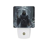 RLDOBOFE Grim Reaper LED Wall Night Lights with Dusk to Dawn Sensors, Decorative Square Night Lights for Bedroom, Bathroom, Hallway