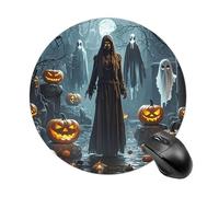 RLDOBOFE Grim Reaper Mouse Pad, Rubber Base & Smooth Cloth Surface, Portable Round Mouse Pad, Rubber Mousepad for Office Home Gaming Laptop Men Women 7.8In