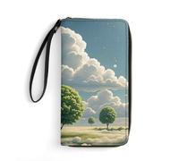 RLDOBOFE Growing Tree PU Leather Wallet with Rope, Zip Multi-Layer Pocket Card Holder, Small Purse for Men And Women