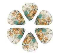 RLDOBOFE Guitar Picks 6 Pack Personalized Guitar Picks Flowers Are Different Guitar Pick Holder for Acoustic Guitars Violin Ukulele Bass, 0.71mm, White