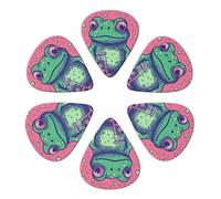 RLDOBOFE Guitar Picks 6 Pack Personalized Guitar Picks Frog Staring at Bottle Guitar Pick Holder for Acoustic Guitars Violin Ukulele Bass, 0.46mm, White
