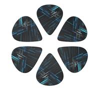 RLDOBOFE Guitar Picks 6 Pack Personalized Guitar Picks Full of Sense of Technology Guitar Pick Holder for Acoustic Guitars Violin Ukulele Bass, 0.71mm, White