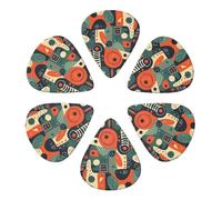 RLDOBOFE Guitar Picks 6 Pack Personalized Guitar Picks Fun Graffiti Style Guitar Pick Holder for Acoustic Guitars Violin Ukulele Bass, 0.46mm, White