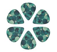 RLDOBOFE Guitar Picks 6 Pack Personalized Guitar Picks Green Pattern Guitar Pick Holder for Acoustic Guitars Violin Ukulele Bass, 0.46mm, White