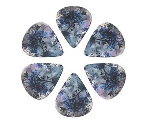 RLDOBOFE Guitar Picks 6 Pack Personalized Guitar Picks Ink Watercolor Painting Guitar Pick Holder for Acoustic Guitars Violin Ukulele Bass, 0.71mm, White