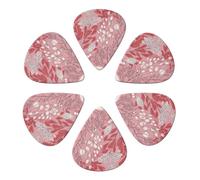 RLDOBOFE Guitar Picks 6 Pack Personalized Guitar Picks Leaves of Different Plants Guitar Pick Holder for Acoustic Guitars Violin Ukulele Bass, 0.71mm, White