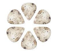 RLDOBOFE Guitar Picks 6 Pack Personalized Guitar Picks Lines of Flowers Guitar Pick Holder for Acoustic Guitars Violin Ukulele Bass, 0.96mm, White