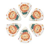 RLDOBOFE Guitar Picks 6 Pack Personalized Guitar Picks Lion Holding Something Guitar Pick Holder for Acoustic Guitars Violin Ukulele Bass, 0.46mm, White