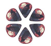 RLDOBOFE Guitar Picks 6 Pack Personalized Guitar Picks Red Hawk Guitar Pick Holder for Acoustic Guitars Violin Ukulele Bass, 0.71mm, White