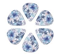 RLDOBOFE Guitar Picks 6 Pack Personalized Guitar Picks Soft Colored Flowers Guitar Pick Holder for Acoustic Guitars Violin Ukulele Bass, 0.71mm, White