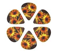 RLDOBOFE Guitar Picks 6 Pack Personalized Guitar Picks Sunflowers and Bananas Guitar Pick Holder for Acoustic Guitars Violin Ukulele Bass, 0.46mm, White