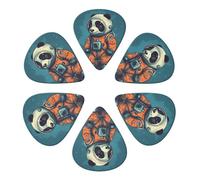 RLDOBOFE Guitar Picks 6 Pack Personalized Guitar Picks Wear an Astronaut Suit Guitar Pick Holder for Acoustic Guitars Violin Ukulele Bass, 0.71mm, White